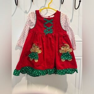 Nannette baby gingerbread Christmas dress. 2pc
